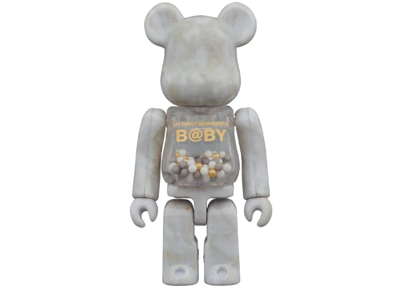 Bearbrick My First Baby Marble Ver. 100% & 400% Set White & Gold