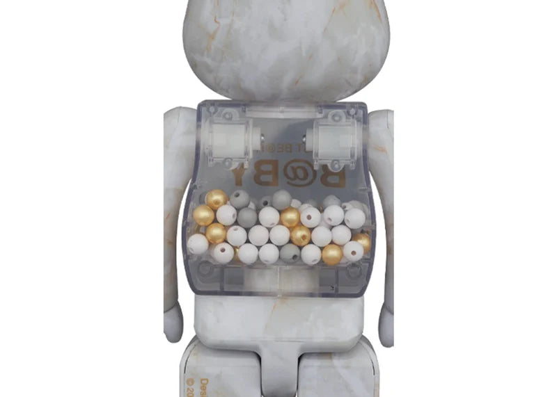Bearbrick My First Baby Marble Ver. 100% & 400% Set White & Gold