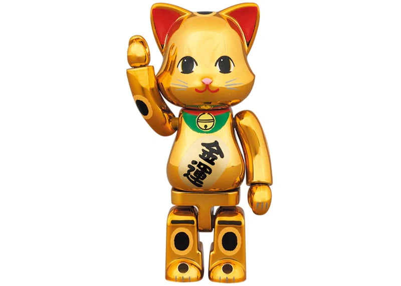 Bearbrick Nyabrick Lucky Cat 100% & 400% Set Gold Plated