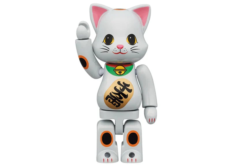 Bearbrick Nyabrick Maneki Neko 100% & 400% Set White Plating