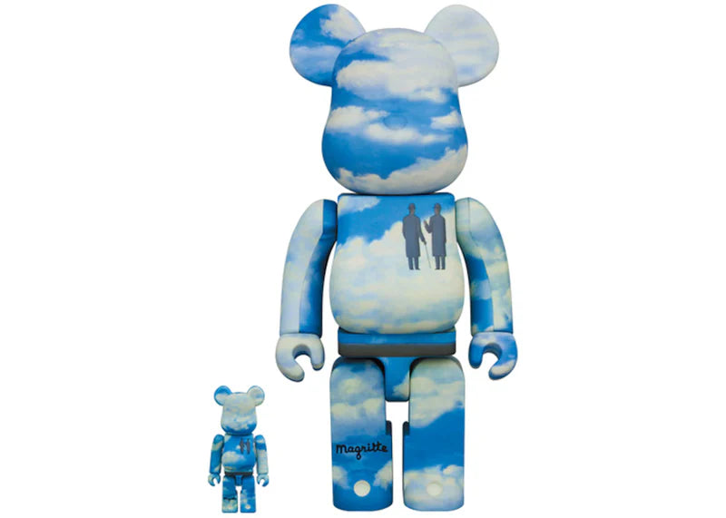 Bearbrick Rene Magritte "La Reconaissance Infine 1963/The Castle of the Pyrenees" 100% & 400% Set
