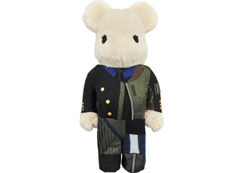 Bearbrick Sacai 2018 AW 100% & 400% Set White
