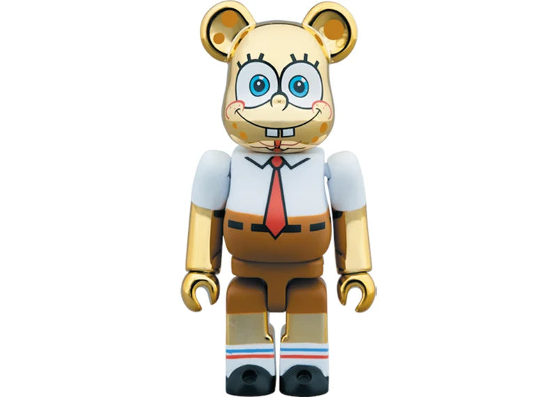 Bearbrick Spongebob Gold Chrome 100% & 400% Set Gold