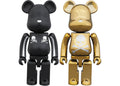 Bearbrick Superalloy Mastermind Japan 2 Pack (Silver Stripe & Chrome Gold) 200% Multi