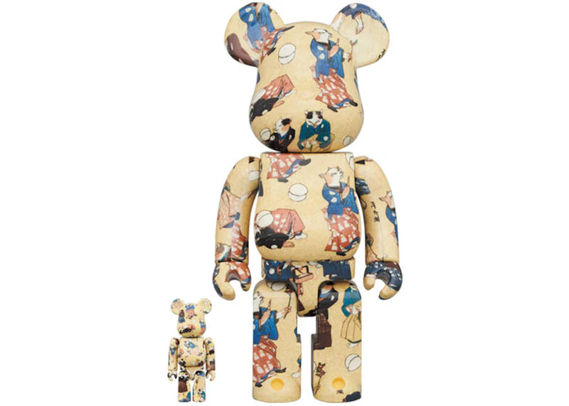 Bearbrick Utagawa Kuniyoshi (Popular Cat Music Ball) 100% & 400% Set