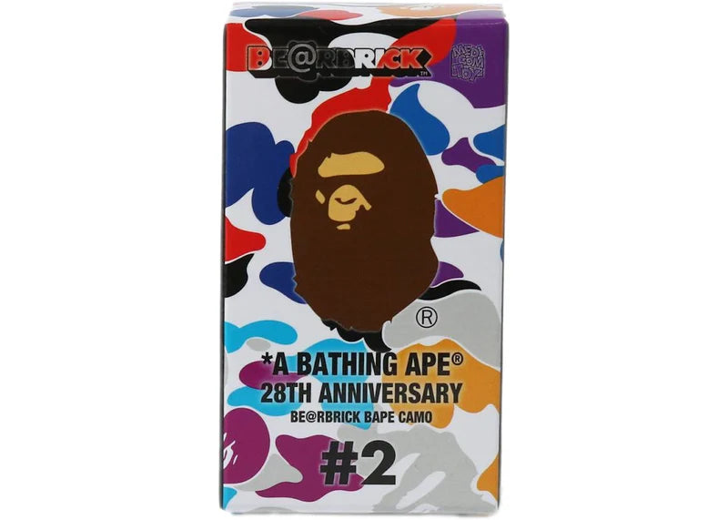 Bearbrick x A Bathing Ape 28th Anniversary Camo #2 100% Purple/Blue/Black