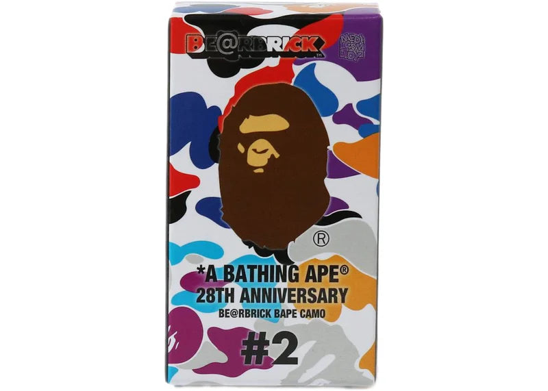 Bearbrick x A Bathing Ape 28th Anniversary Camo #2 100% Purple/Blue/Grey