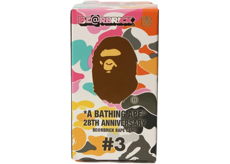 Bearbrick x A Bathing Ape 28th Anniversary Camo #3 100% Pink/Blue