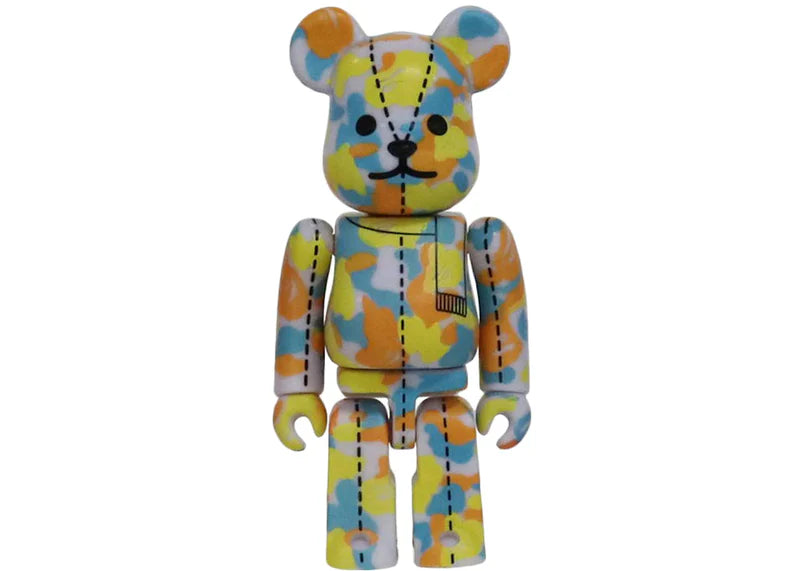 Bearbrick x A Bathing Ape 28th Anniversary Camo #4 100% Blue/Yellow