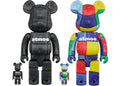 Bearbrick x atmos Bandana 100% & 400% Set of 2 Black/Multi