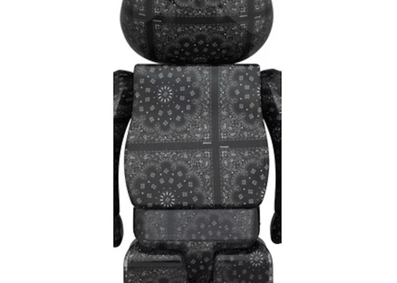 Bearbrick x atmos Black Bandana 100% & 400% Set