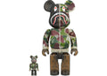 Bearbrick x BAPE ABC Camo Shark 100% & 400% Set Clear Green