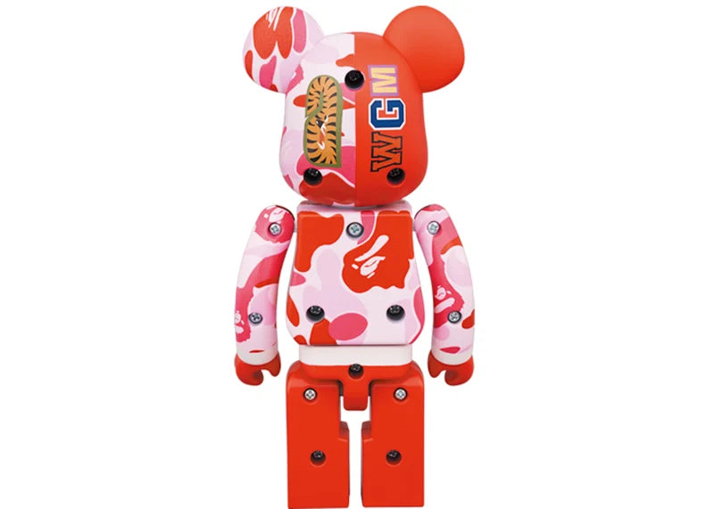 Bearbrick x BAPE ABC Camo Shark Chogokin 200% Set of 2 Pink/Blue