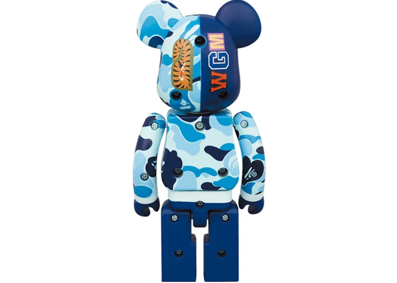 Bearbrick x BAPE ABC Camo Shark Chogokin 200% Set of 2 Pink/Blue