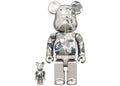 Bearbrick x BAPE Camo Shark 100% & 400% Set Silver