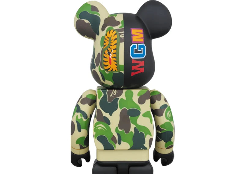 Bearbrick x BAPE Camo Shark 400% Green