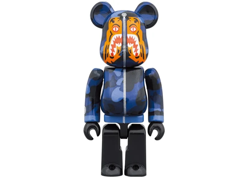 Bearbrick x BAPE Camo Tiger 100% & 400% Set Blue