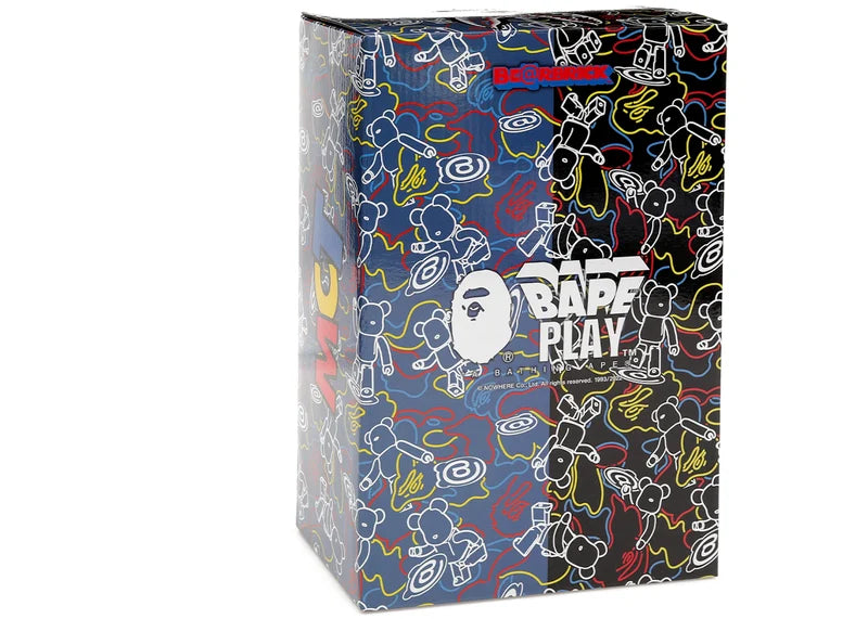 Bearbrick x BAPE Line Camo Shark 100% & 400% Set Blue/Black