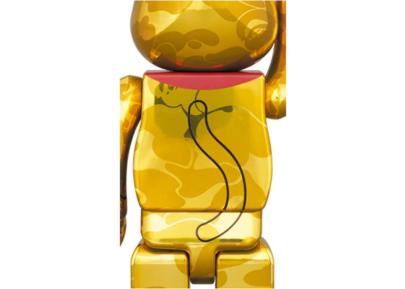 Bearbrick x BAPE Maneki Neko & Daruma 100% & 400% 4-Pc Set Gold & Silver Plated