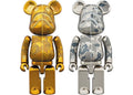 Bearbrick x BAPE Superalloy Camo Shark 200% Set Gold/Silver