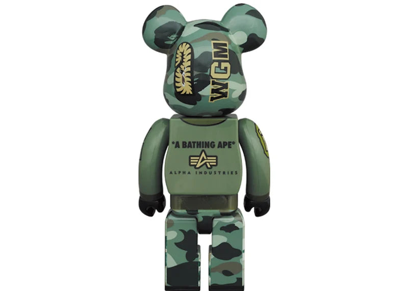Bearbrick x Bape x Alpha Industries 100% & 400% Set