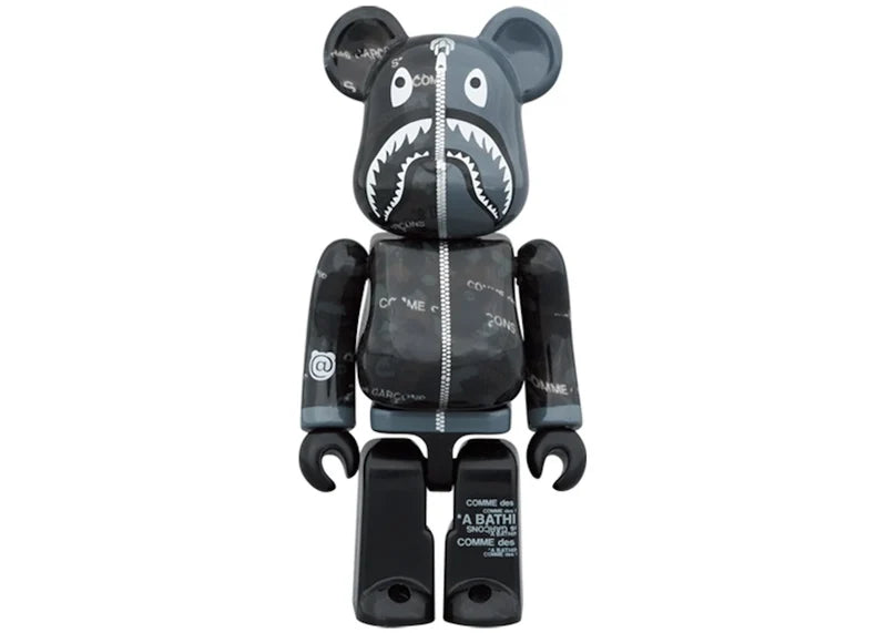 Bearbrick x BAPE x Comme des Garcons Camo Shark 100% & 400% Set
