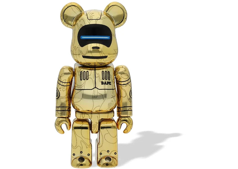 Bearbrick x BAPE x Hajime Sorayama Baby Milo 100% & 400% Set Gold