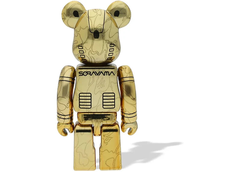 Bearbrick x BAPE x Hajime Sorayama Baby Milo 100% & 400% Set Gold