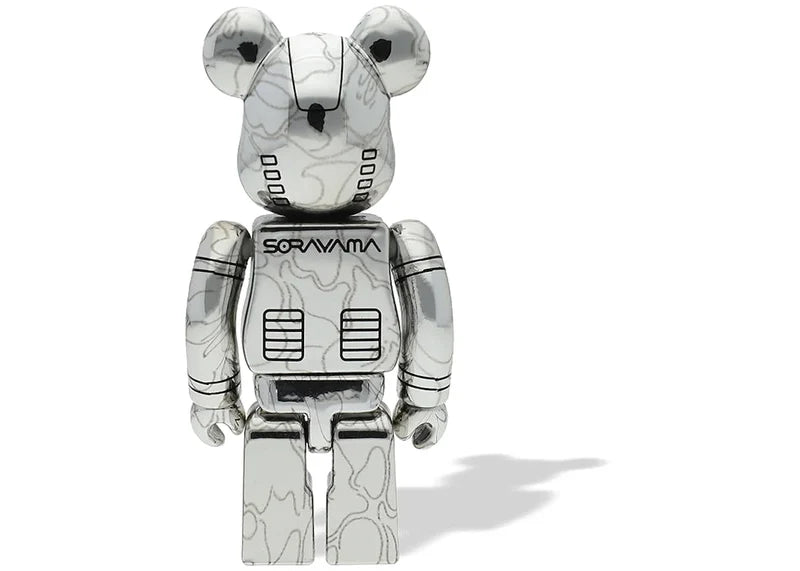 Bearbrick x BAPE x Hajime Sorayama Baby Milo 100% & 400% Set Silver