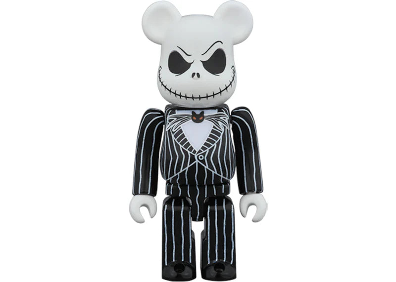 Bearbrick x Disney Tim Burton's The Nightmare Before Christmas Jack Skellington 100% & 400% Set Black