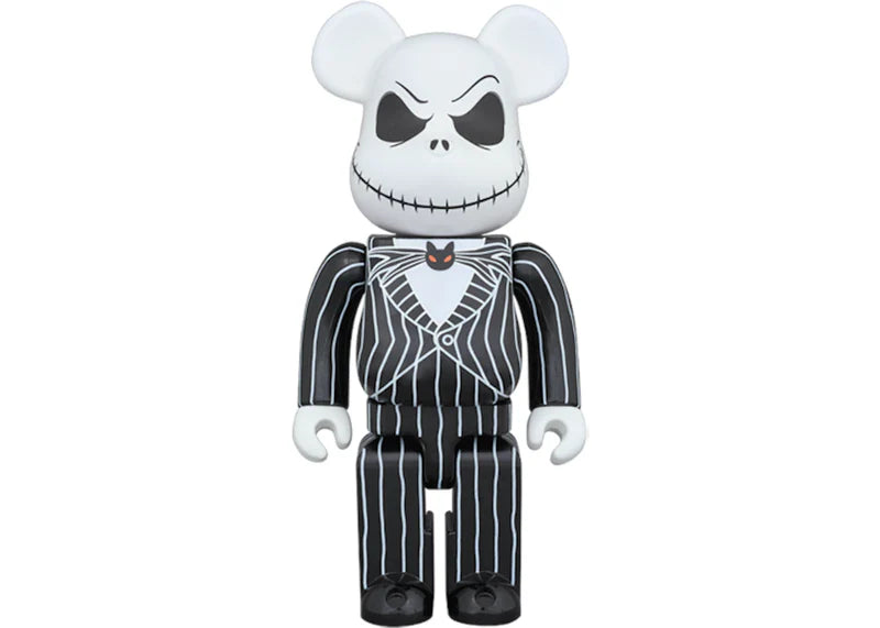 Bearbrick x Disney Tim Burton's The Nightmare Before Christmas Jack Skellington 100% & 400% Set Black