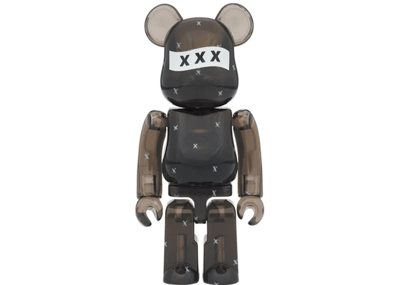 Bearbrick x GOD SELECTION XXX 100% & 400% Set Clear Black