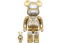 Bearbrick x Hajime Sorayama x Marvel Iron Man Reverse 100% & 400% Set Gold/Silver