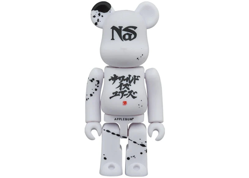 Bearbrick x Nas x APPLEBUM 100% & 400% Set White