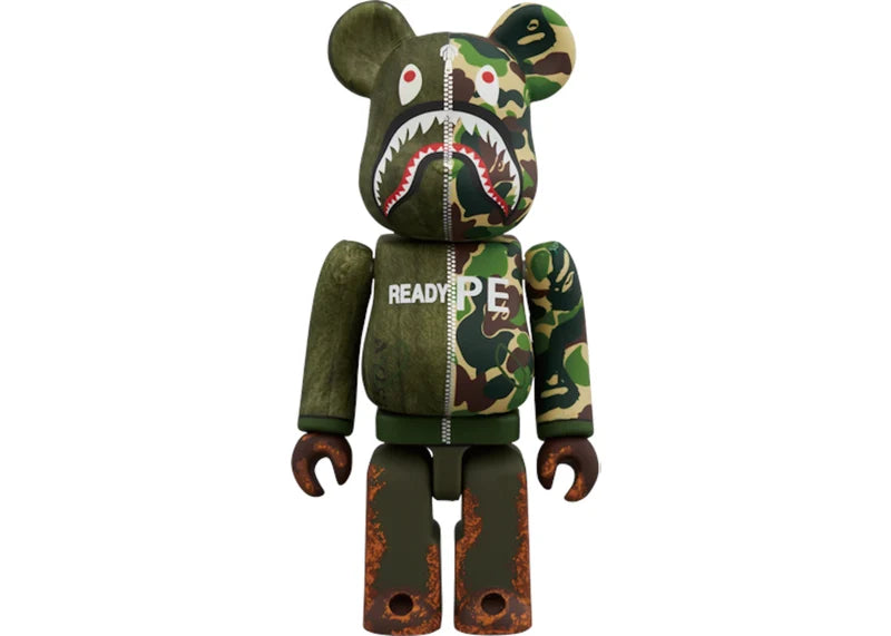 Bearbrick x Readymade x A Bathing Ape 100% & 400% Set Olive