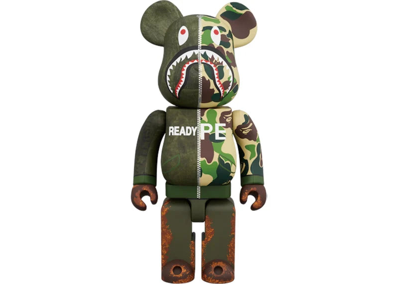 Bearbrick x Readymade x A Bathing Ape 100% & 400% Set Olive
