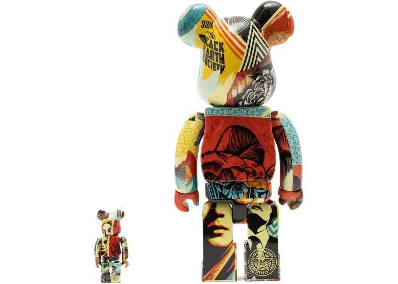 Bearbrick x Shepard Fairey Obey DesignerCon 2022 Exclusive 100% & 400% Set