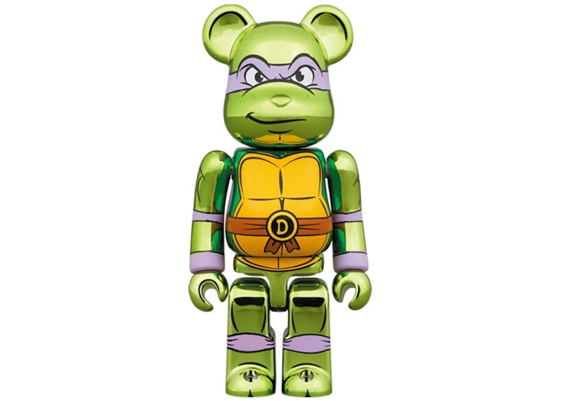 Bearbrick x Teenage Mutant Ninja Turtles Donatello 100% & 400% Set Chrome Ver.
