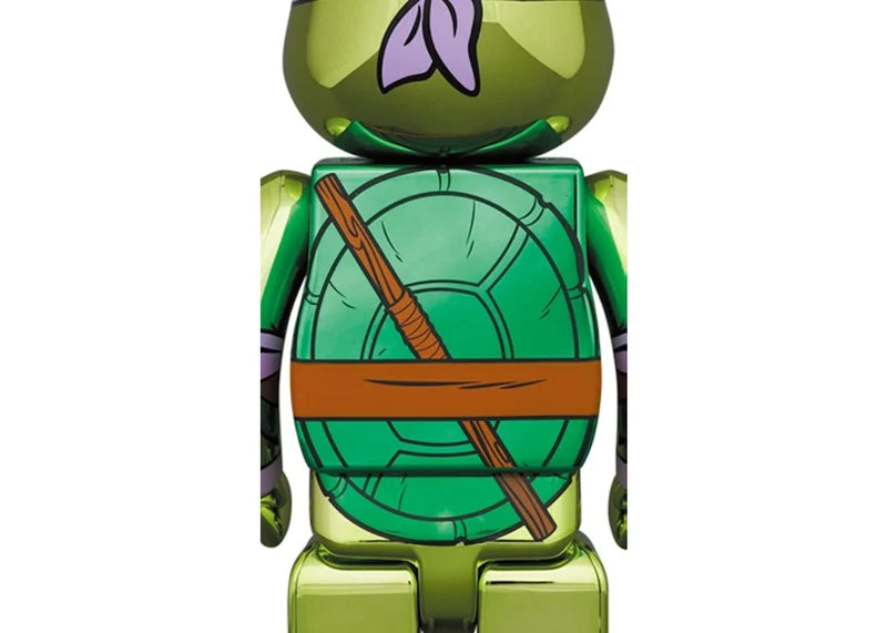 Bearbrick x Teenage Mutant Ninja Turtles Donatello 100% & 400% Set Chrome Ver.
