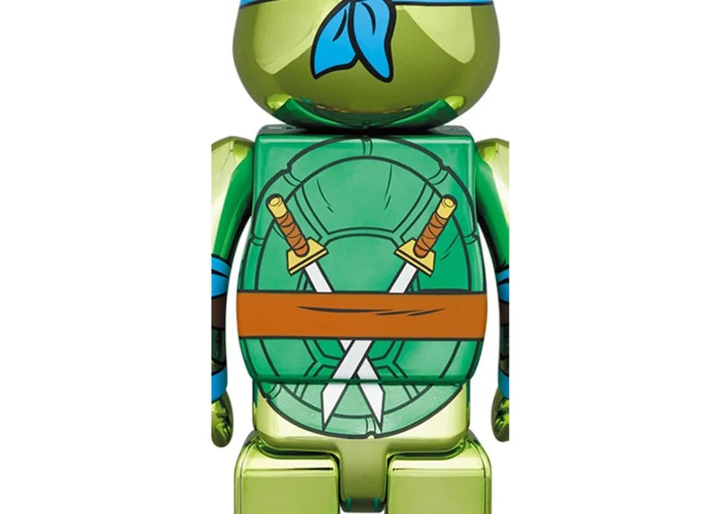 Bearbrick x Teenage Mutant Ninja Turtles Leonardo 100% & 400% Set Chrome Ver.