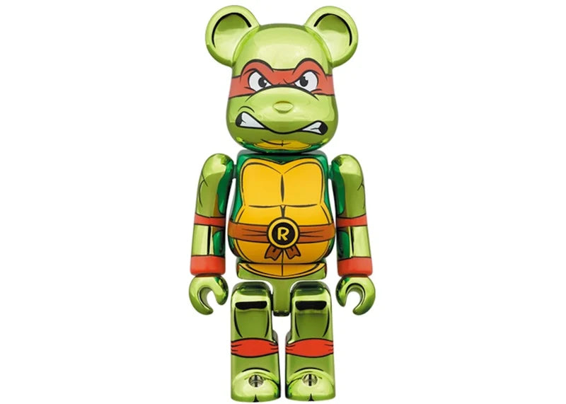 Bearbrick x Teenage Mutant Ninja Turtles Raphael Chrome 100% & 400% Set