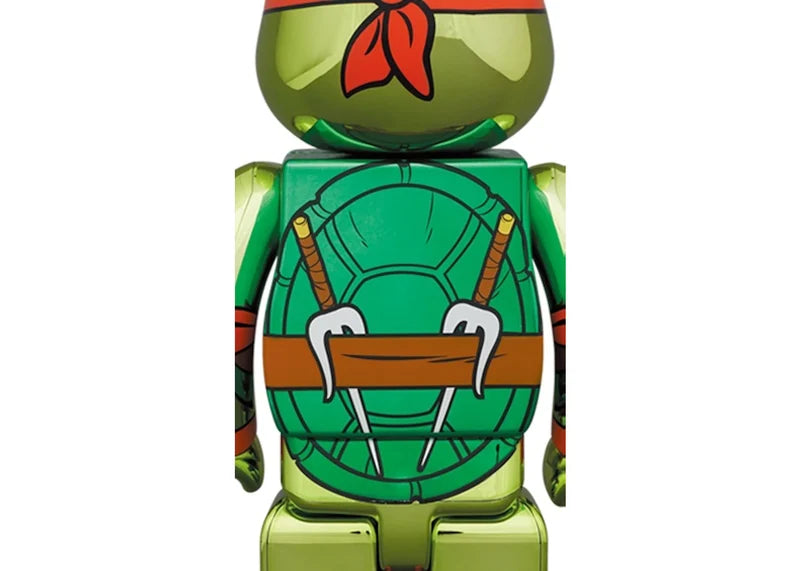 Bearbrick x Teenage Mutant Ninja Turtles Raphael Chrome 100% & 400% Set