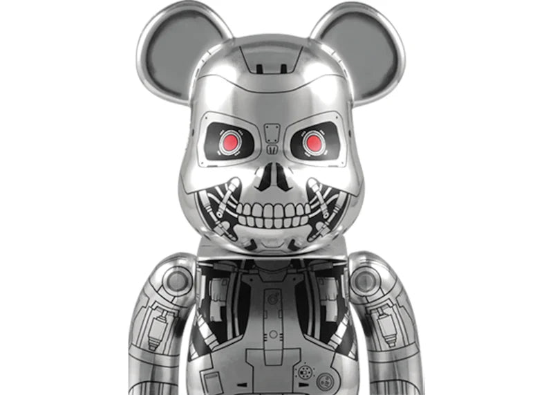 Bearbrick x Terminator T-RIP 400% Silver