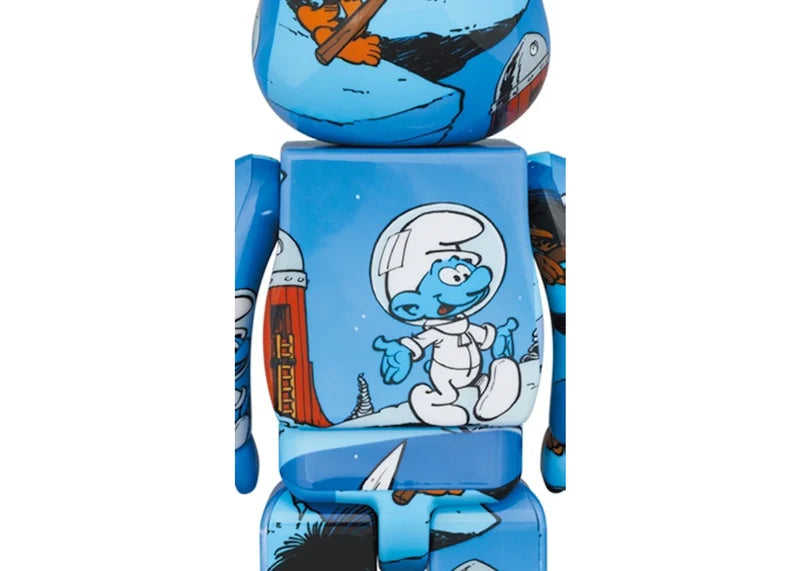 Bearbrick x The Smurfs (The Astrosmurf) 100% & 400% Set Blue