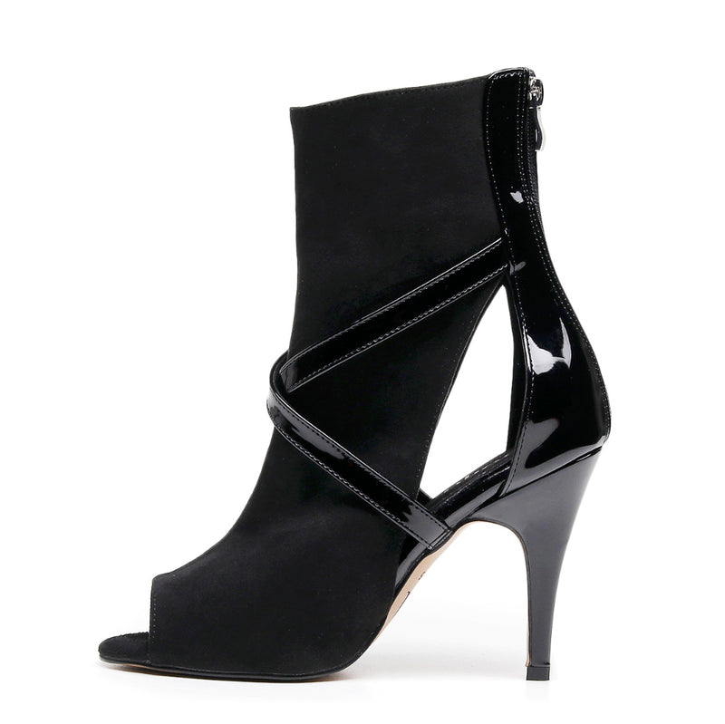 Beatrix - Black Patent and Vegan Suede - Street Sole