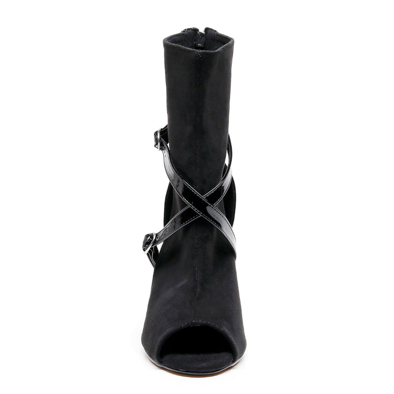 Beatrix - Black Patent and Vegan Suede - Street Sole