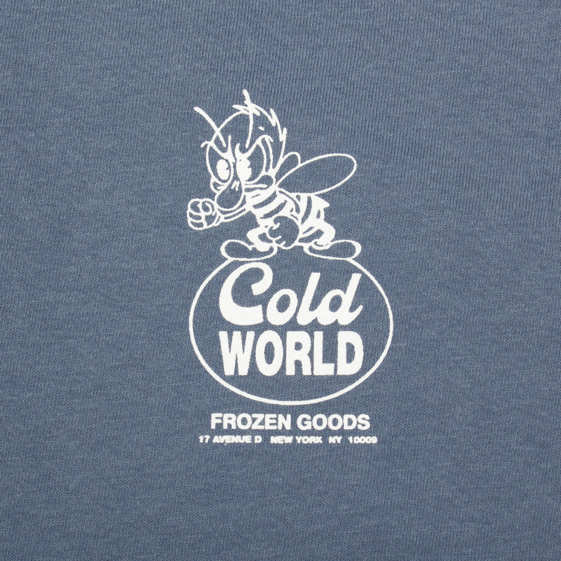 Cold World Frozen Goods | Bee Team T-Shirt Color : Blue Jean