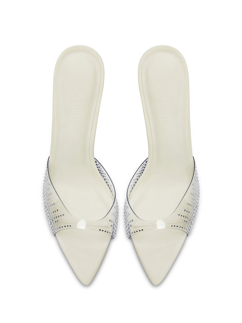 Bella Slipper - Ivory Crystal