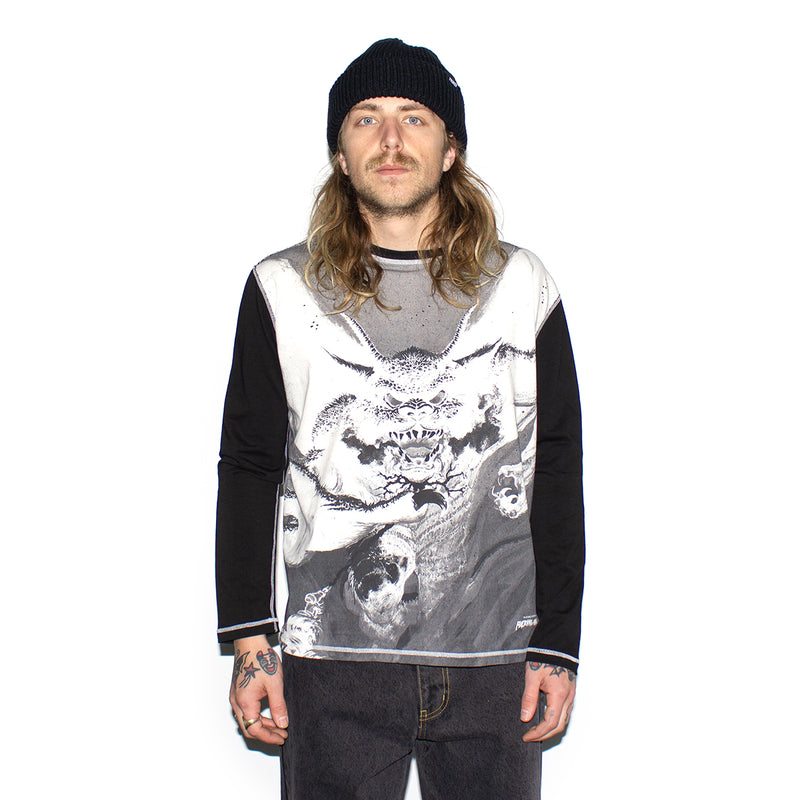 Fucking Awesome | Better Half L/S T-Shirt Color : Black AOP
