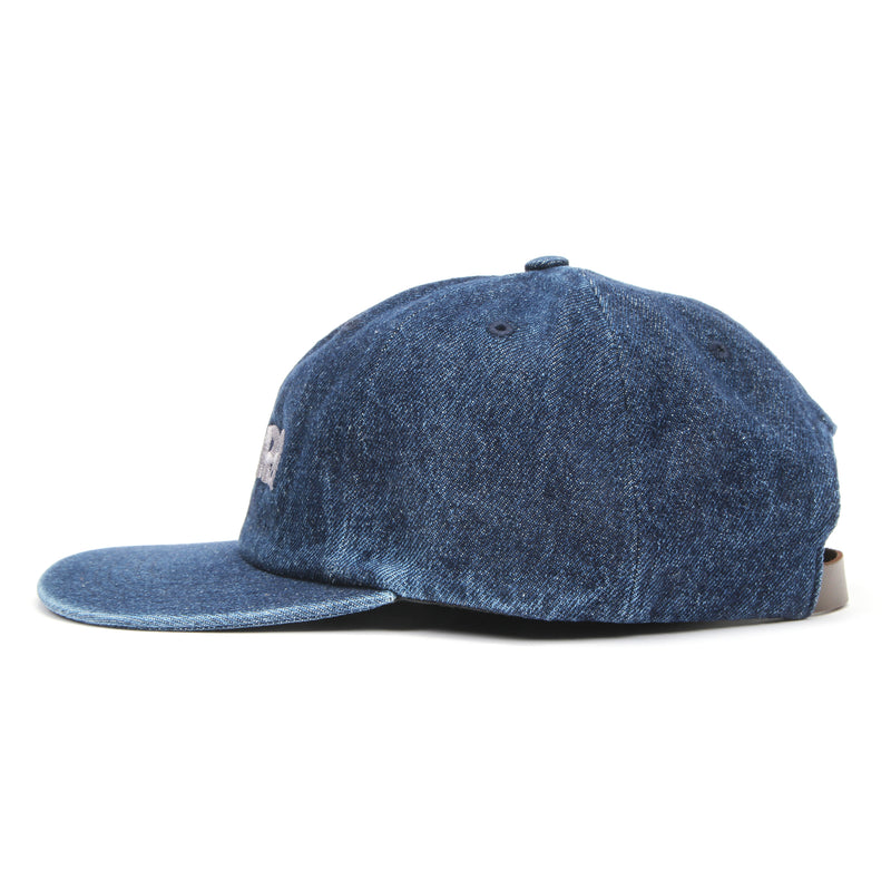 by Parra Blocked Logo 6 Panel Hat  Blue Denim